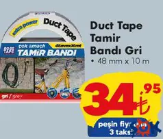 BOSS TAPE DUCT TAPE TAMİR BANDI GRİ 48 MM X 10 M fiyat ve kampanya bilgisi